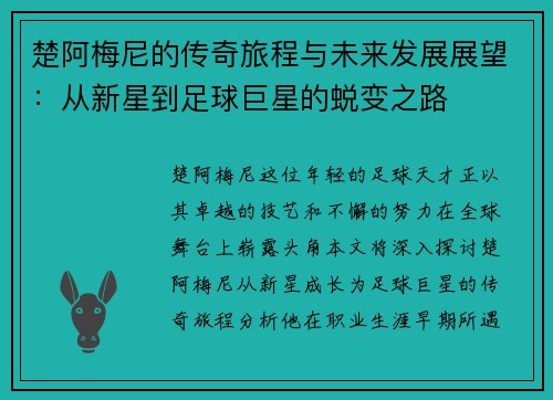 楚阿梅尼的传奇旅程与未来发展展望：从新星到足球巨星的蜕变之路